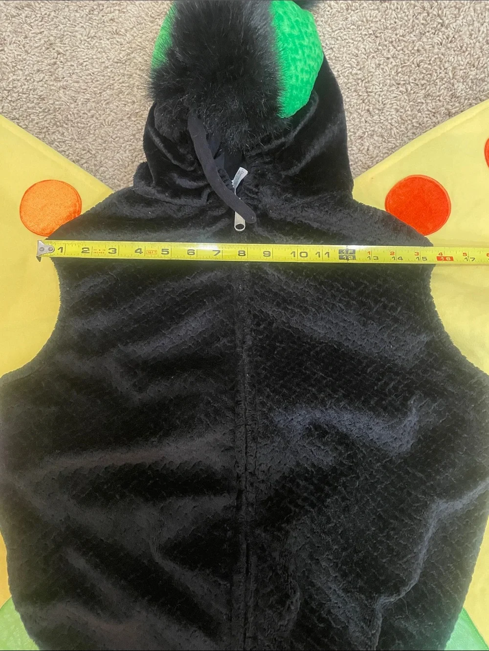 Kids Yellow Butterfly Costume with Black Bodysuit and Hood- Costco